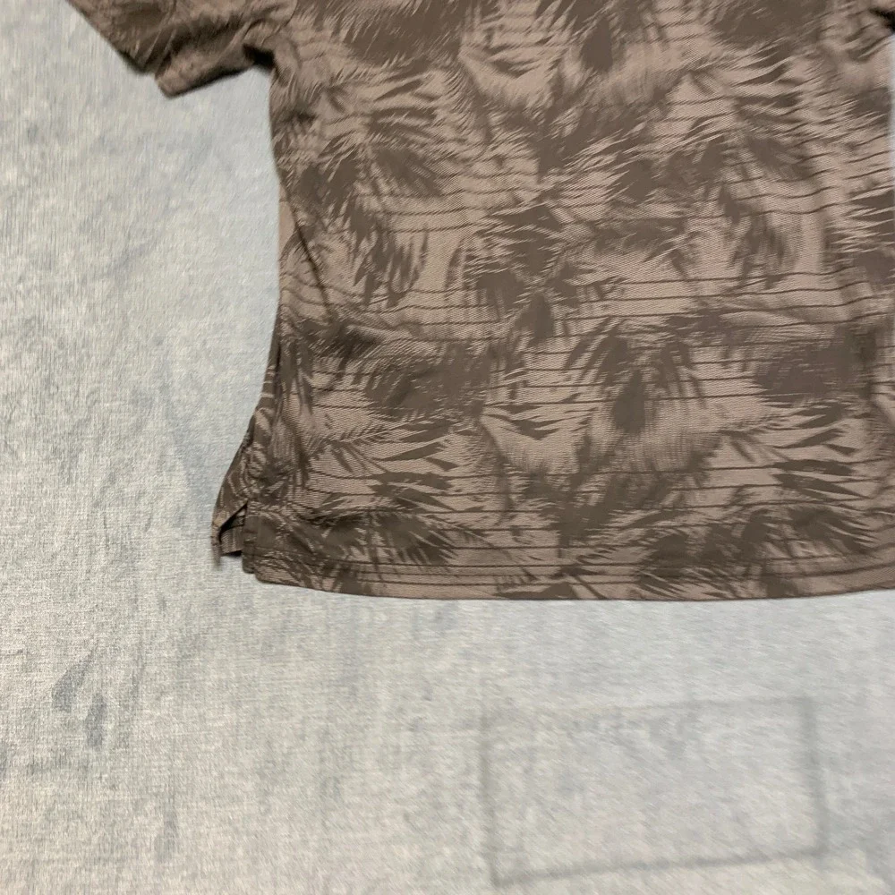Travis Mathew Polo Shirt Mens XL Gray Palm Tree Collared Performance Golf Tennis